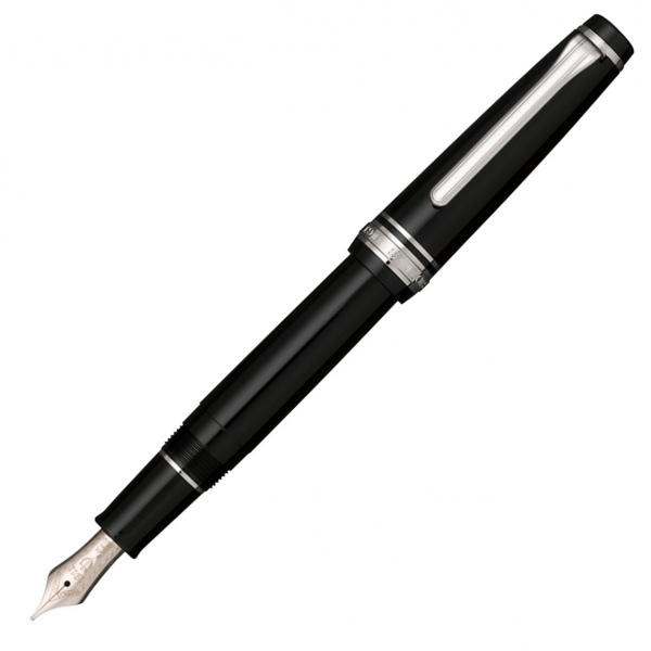 Sailor PG Slim Black Fountain Pen (rhodium trim)