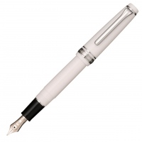 Sailor PG Slim White Fountain Pen (rhodium trim)