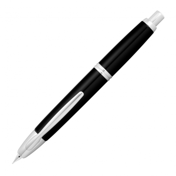 Pilot Capless Fountain Pen Rhodium Trim Gloss Black