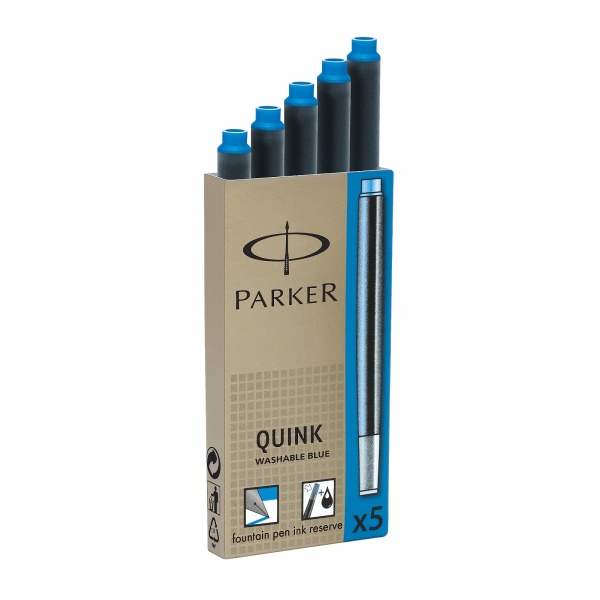 Parker long Cartridges washable blue