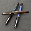 Pelikan M200 brown marbled & black and M205 blue marbled