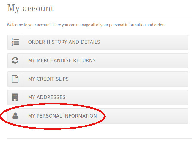 my account details